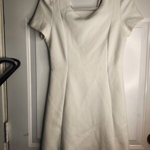 Zara Classic White Short-Sleeve A-Line Dress